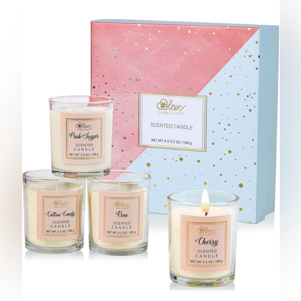 Scented Candles Gift Set, Aromatherapy, 4x3.5oz Long Lasting, 100% Natural Soy